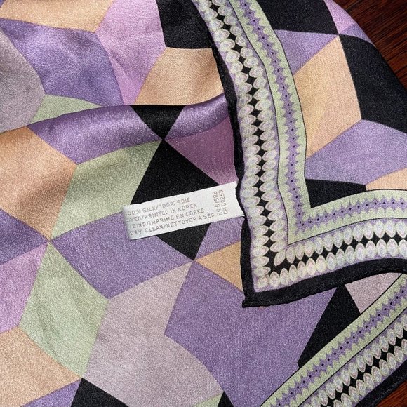 Designer, Vintage Jones New York Silk Scarf - Picture 7 of 8